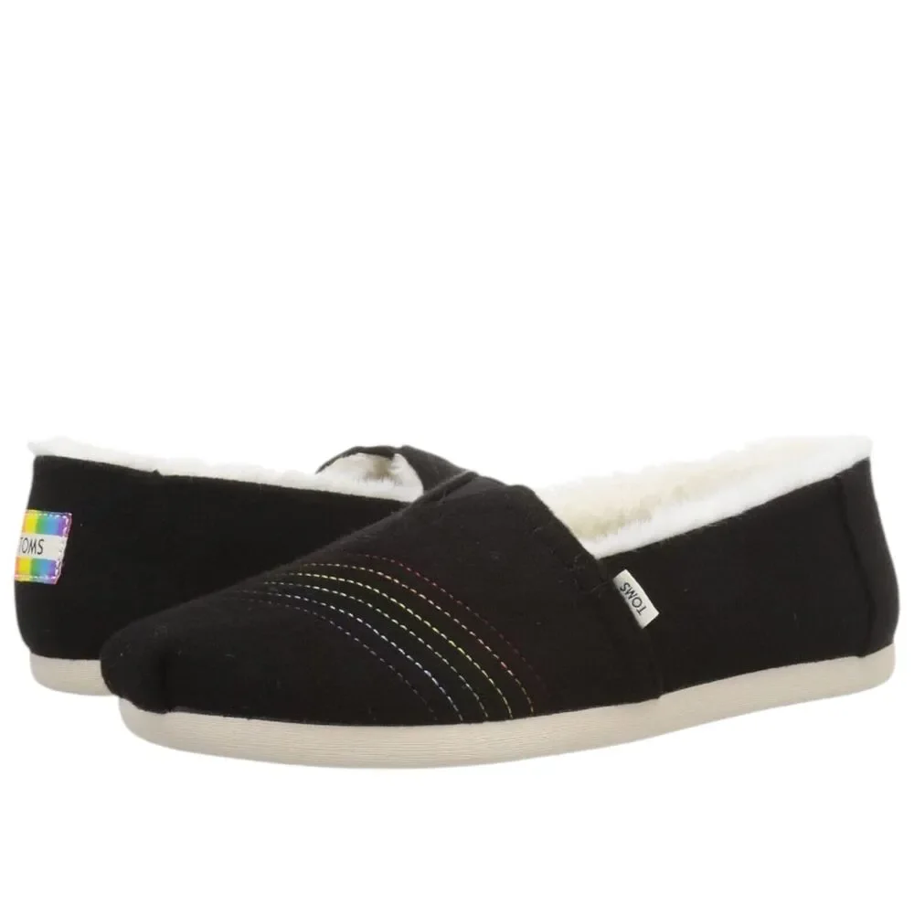 TOMS‎ Shoes Women Size 6.5 Alpagarta Faux Fur Lined Slip-On